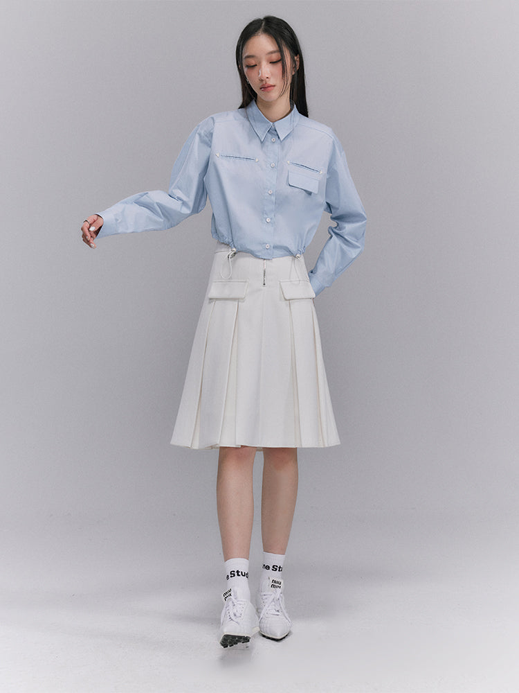 Natural Zip-Pocket Simple Cichi Shirt