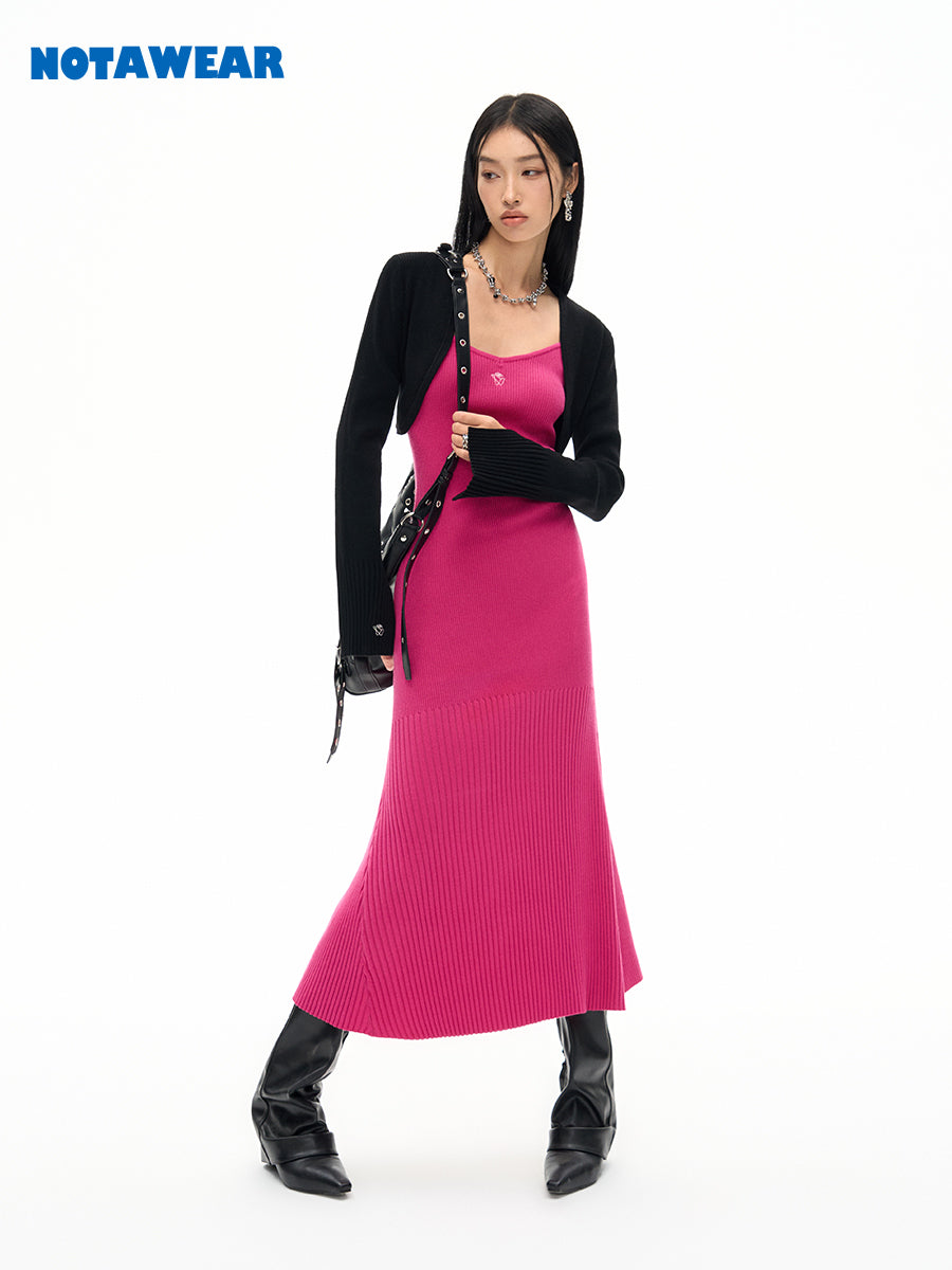 Summer-Knit Mermaid Tight Vivid Cardigan&One-Piece