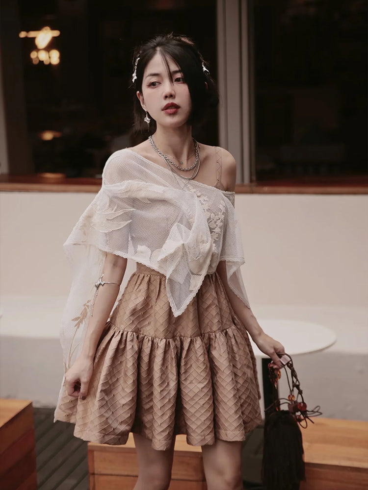 Shawl&One-piece Embroidery Fluffily Set-up