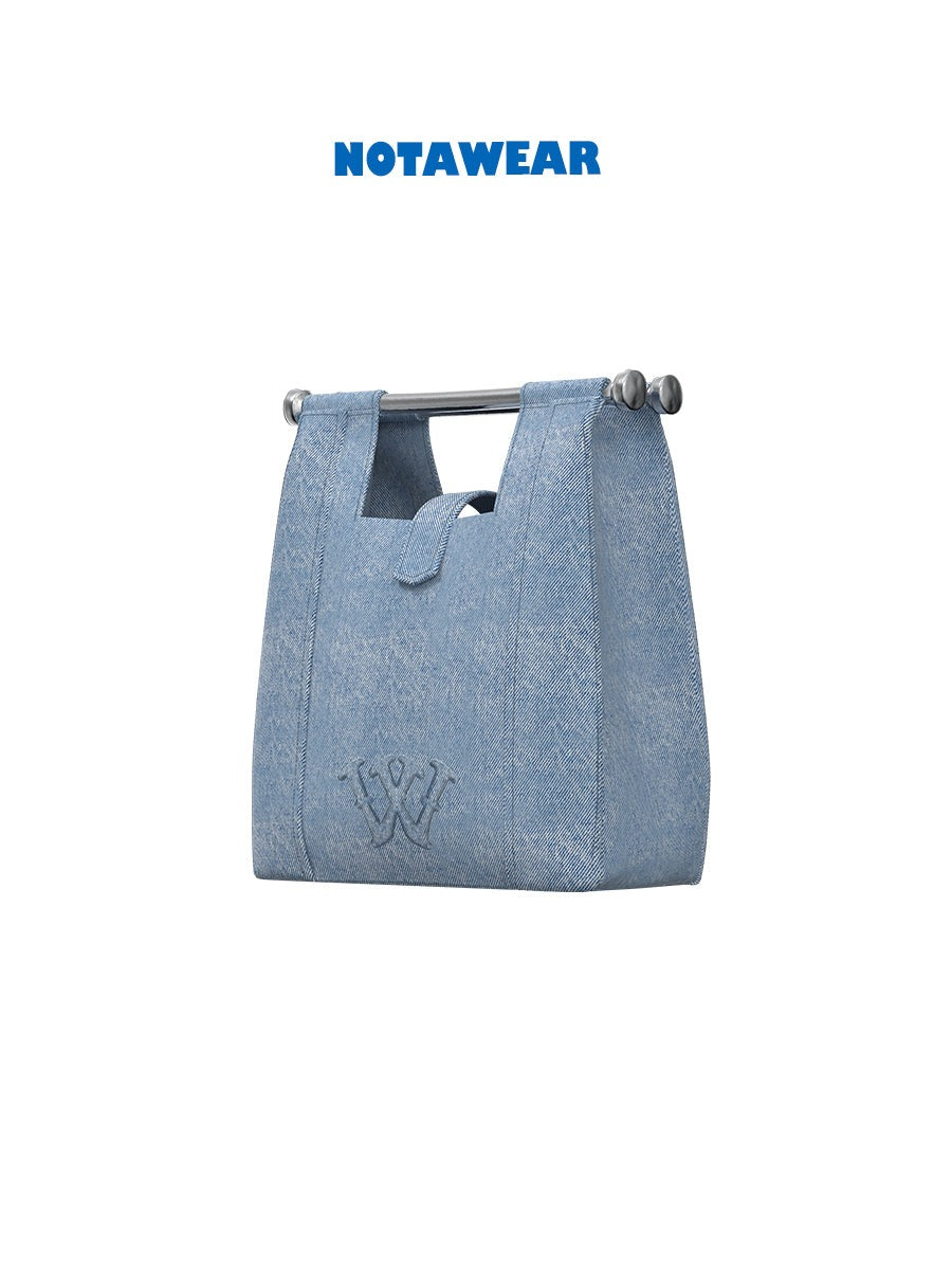 Denim Square Gouge-out Bag