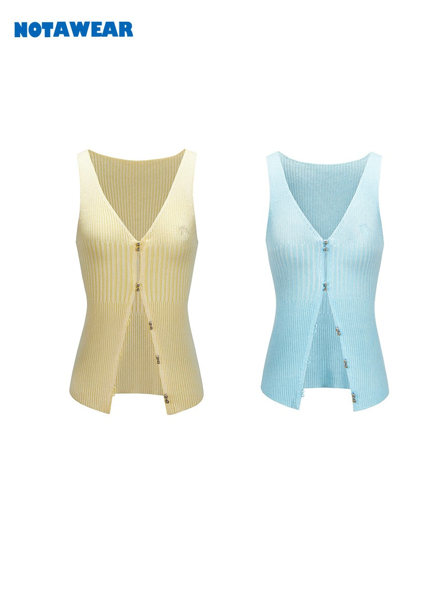 Sleeveless Thin Tight Summer-Knit