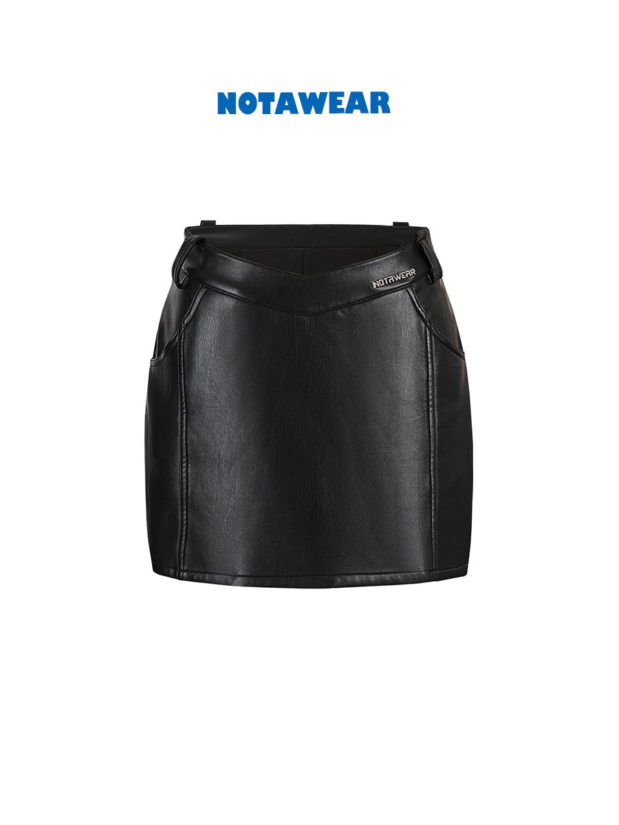 Leather Cool Tight Short Skirt