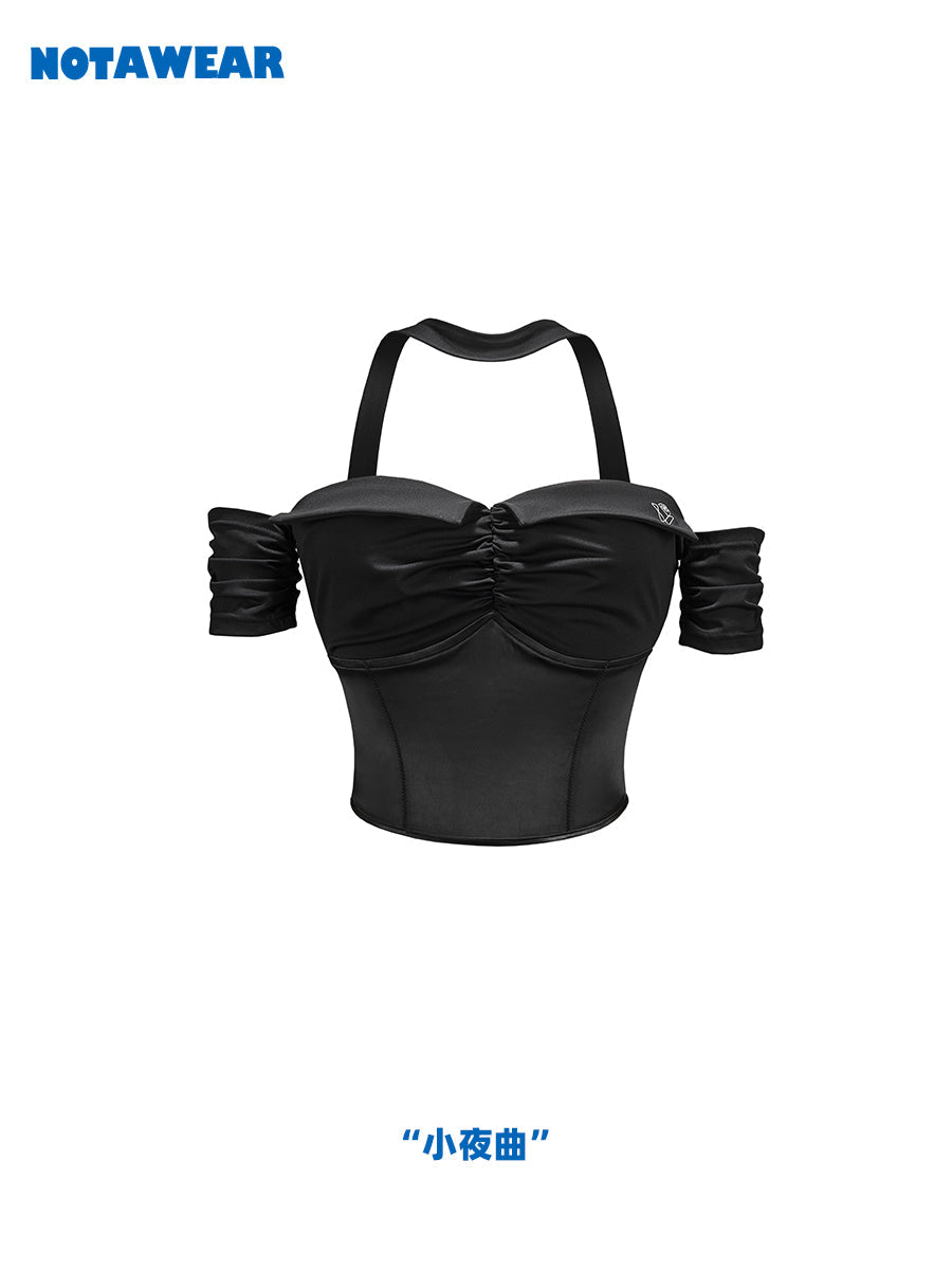 Off-Shoulder Gather Tight Nichi Tops
