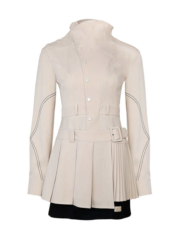 Knit Pleats Tassel Classy Stole&One-piece