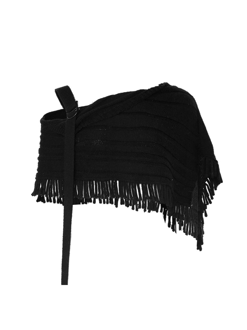 Knit Pleats Tassel Classy Stole&One-piece