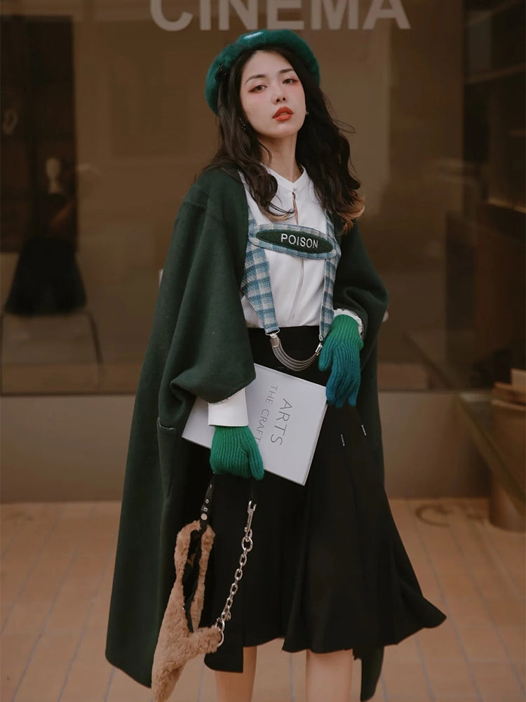 Reversible 2way Wool Long&Short Cradigan