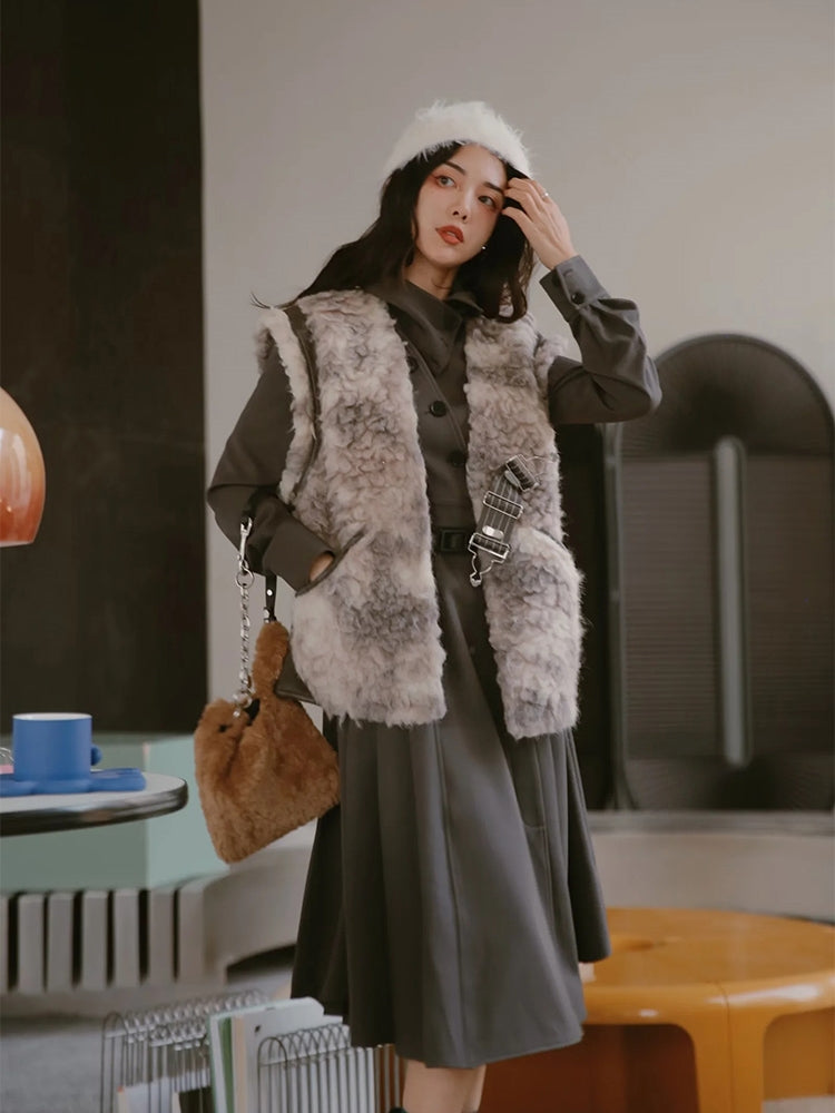 Nichi Knit Vest&One-piece Set-up