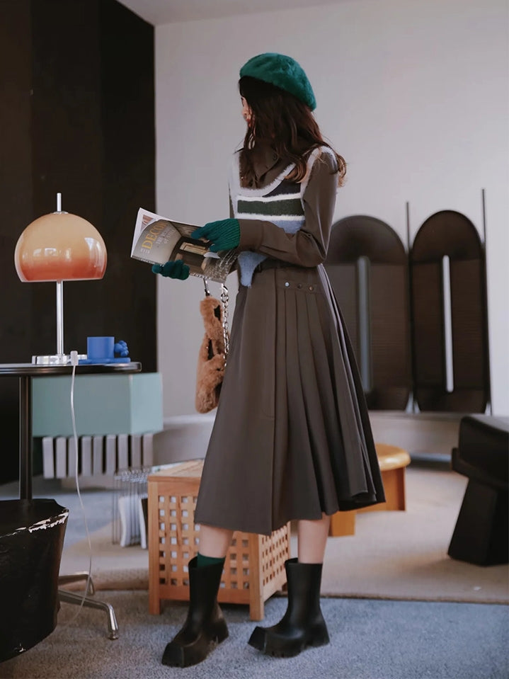 Nichi Knit Vest&One-piece Set-up