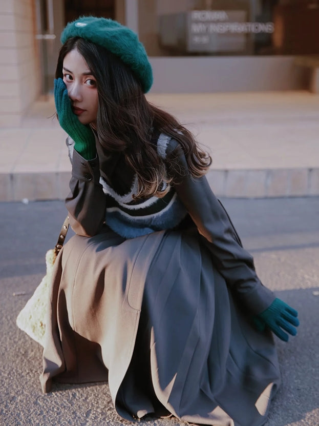 Nichi Knit Vest&One-piece Set-up