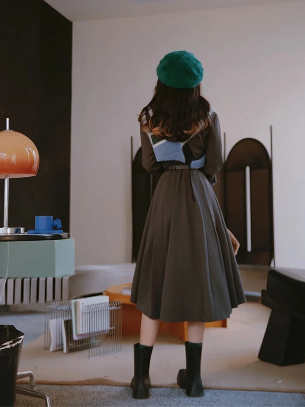 Nichi Knit Vest&One-piece Set-up