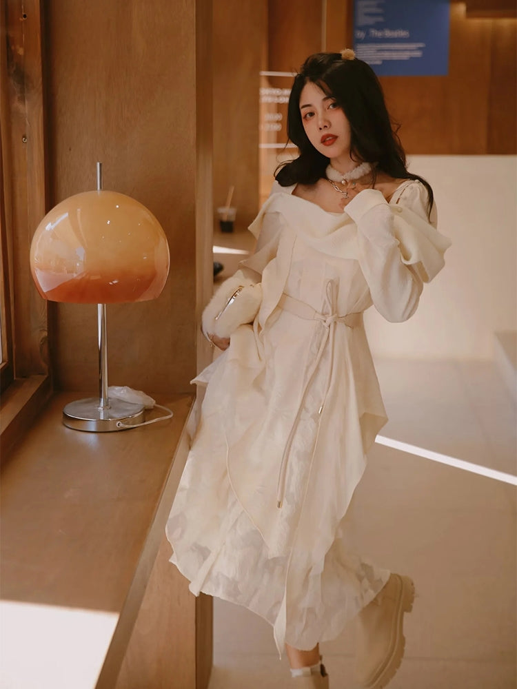 Fluffy Feminine Tiered Classy Elegant One-piece