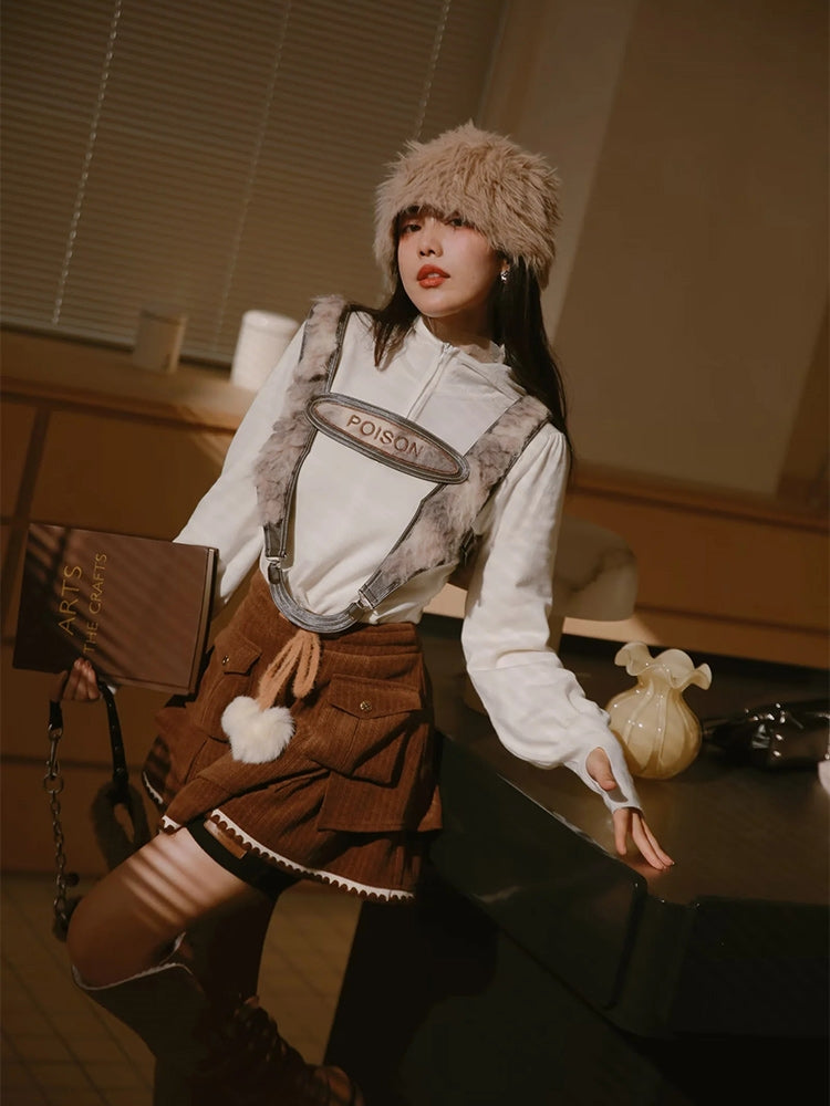 Cropped Hoodie Casual Knit