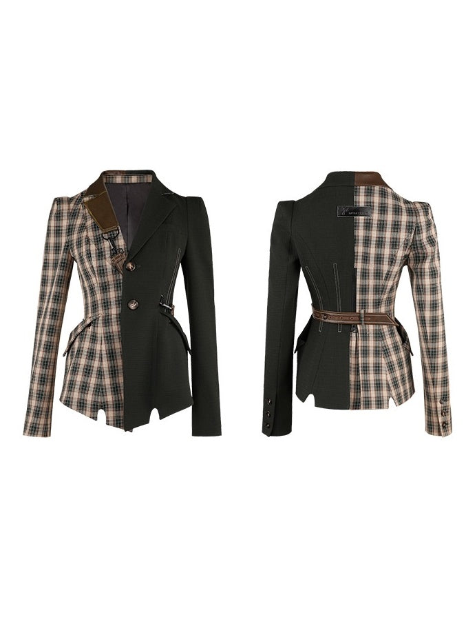 Strap Design Waist Slim Street Jacket