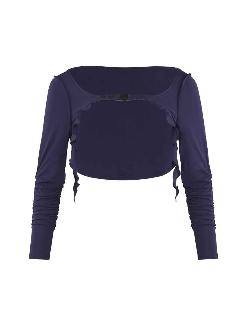 Butterfly Ciffon Lace-up Cardigan&One-piece