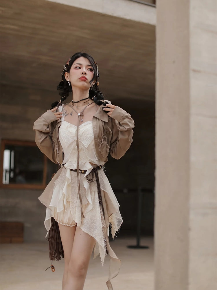 Butterfly Fairy Asummetry Lace Tops