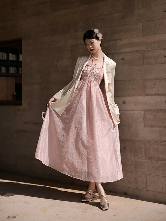 Princess Fairy Sheer Embroidery Cardigan&One-piece