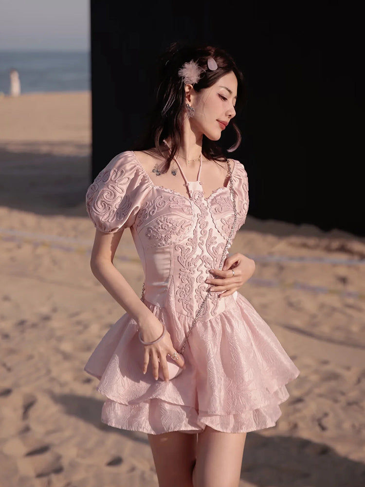 Princess Fairy Sheer Embroidery Cardigan&One-piece