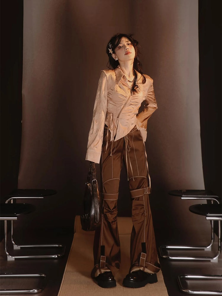 Retro Patchwork Fish-Tail Nichi Pants&Skirt