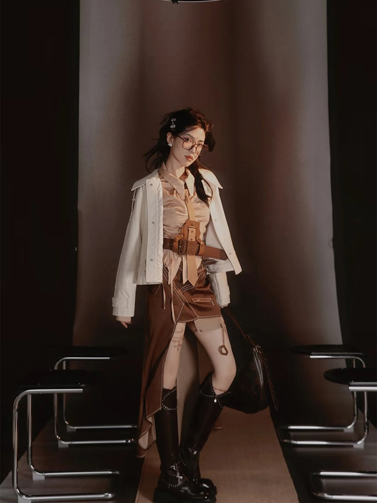 Retro Patchwork Fish-Tail Nichi Pants&Skirt
