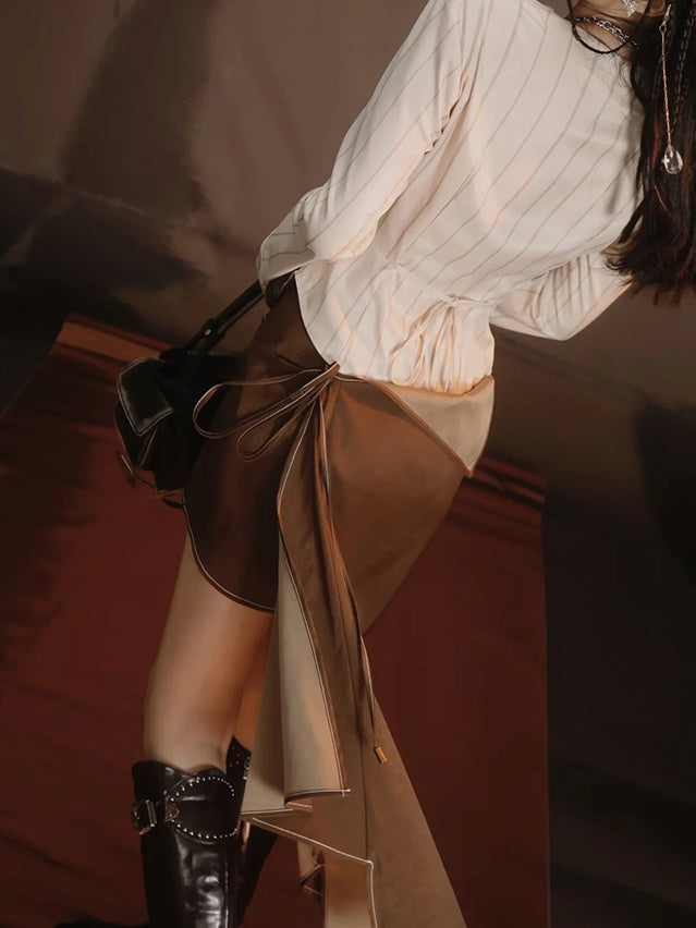 Retro Patchwork Fish-Tail Nichi Pants&Skirt