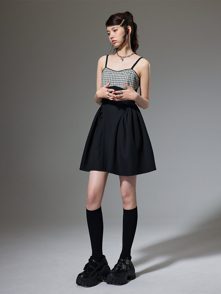 Ribbon Plaid Fkare short Jacket&One-piece