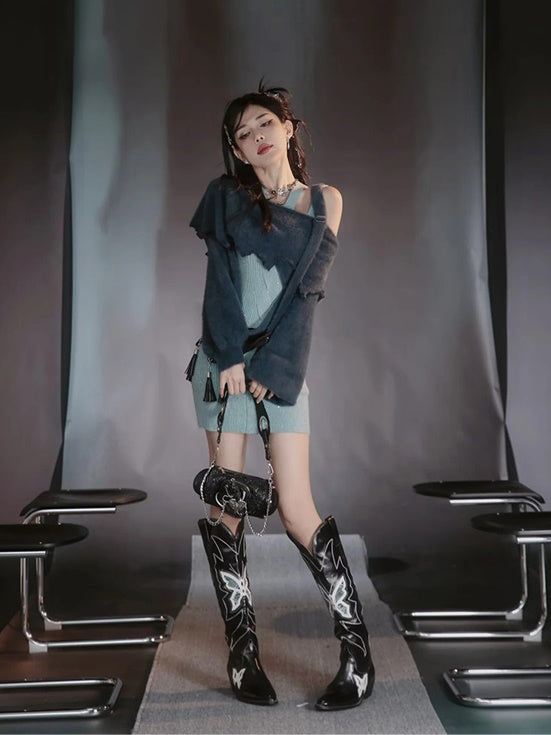 Tie-Dye Refreshing Chic Knit-One-Piece&Long-Skirt