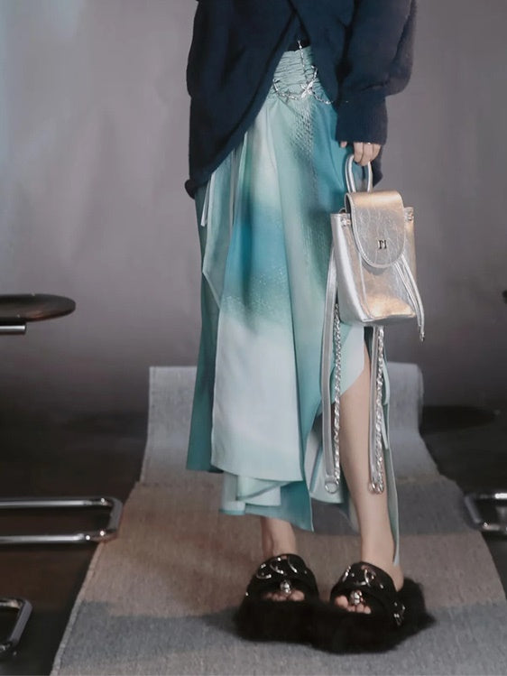 Tie-Dye Refreshing Chic Knit-One-Piece&Long-Skirt