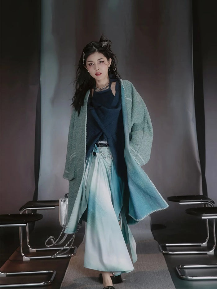 Tie-Dye Refreshing Chic Knit-One-Piece&Long-Skirt