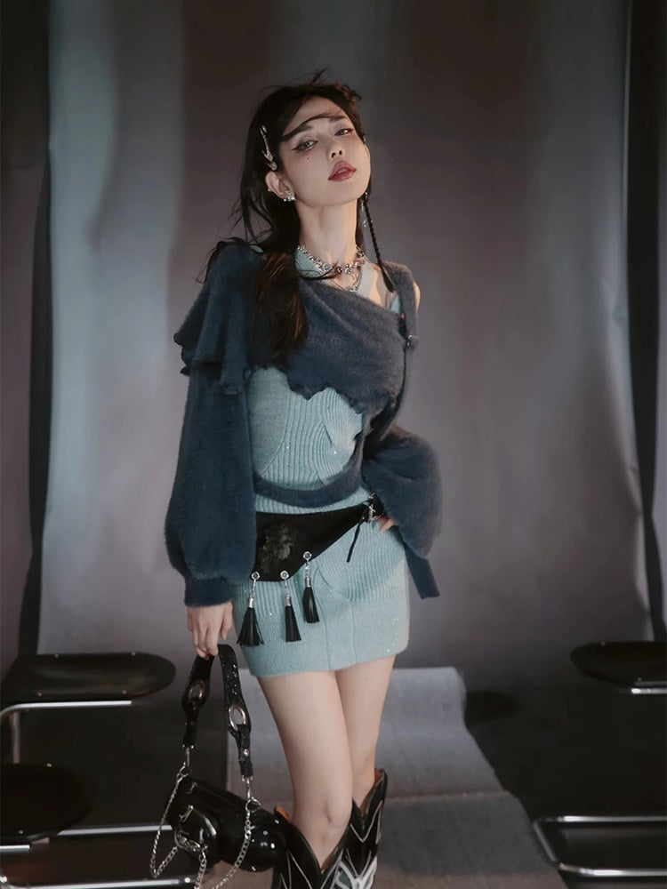 Tie-Dye Refreshing Chic Knit-One-Piece&Long-Skirt