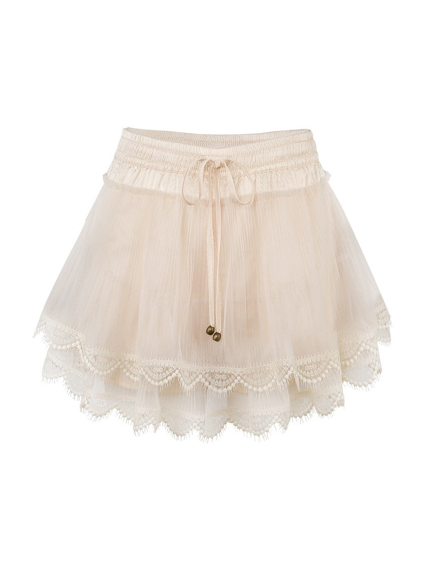 Retro Lace Glossy Chic Elegant One-Piece&Skirt