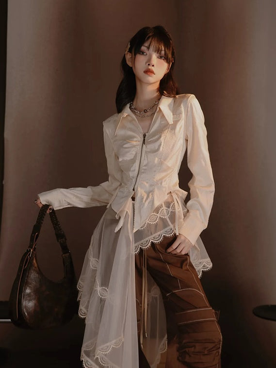 Retro Lace Glossy Chic Elegant One-Piece&Skirt