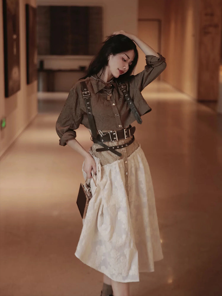 One-piece&Shirt Belt Nichi Long Set-up