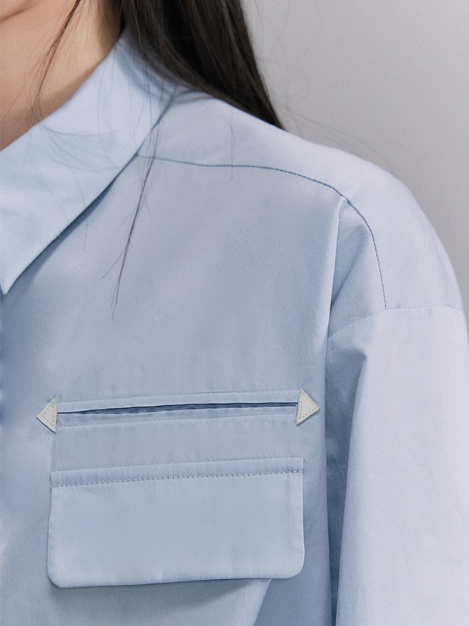 Natural Zip-Pocket Simple Cichi Shirt