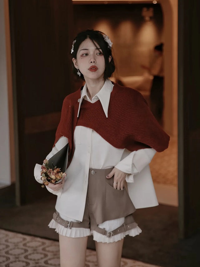 Shawl&Shirt Layered Nichi Set-up