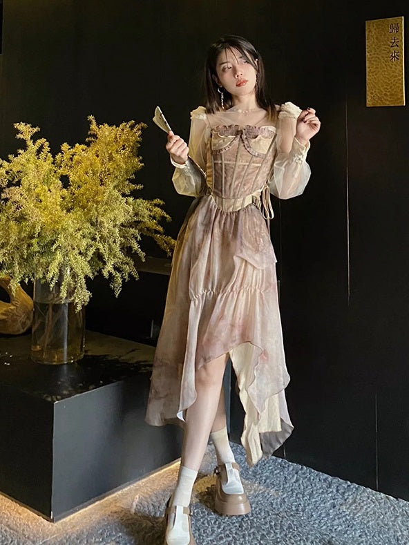 Fairy Marble Blouse Skirt