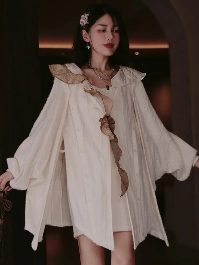 Shirt&One-piece Ruffle Slim Set-up