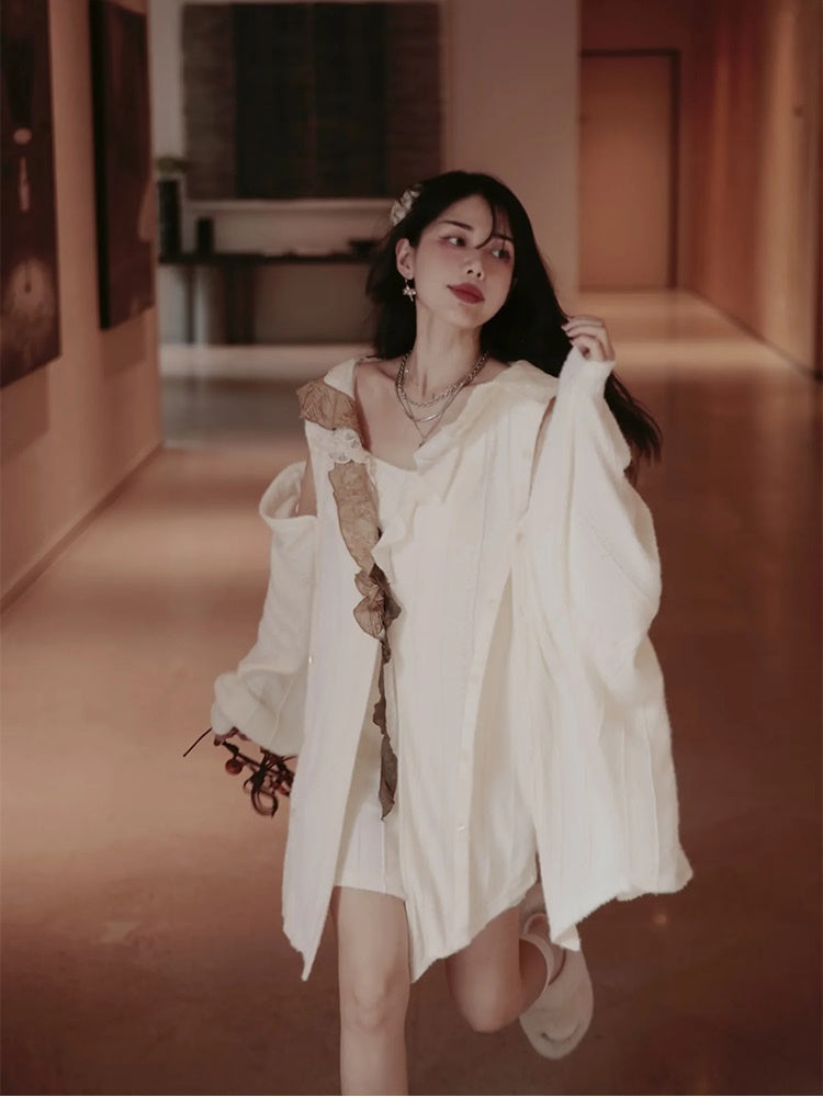 Shirt&One-piece Ruffle Slim Set-up