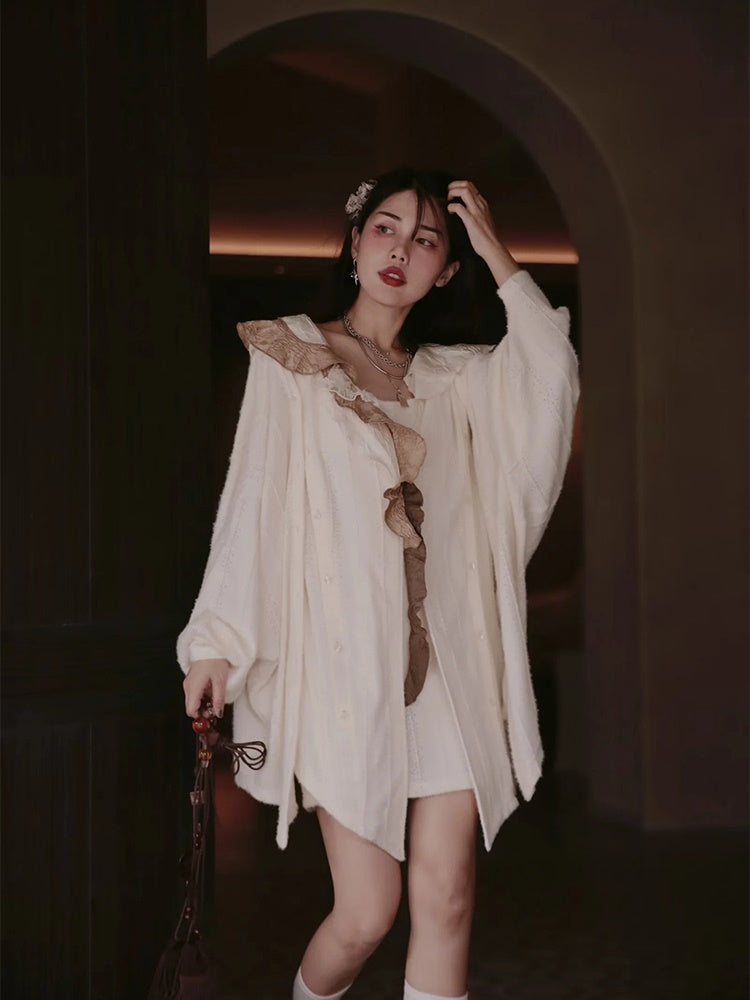 Shirt&One-piece Ruffle Slim Set-up