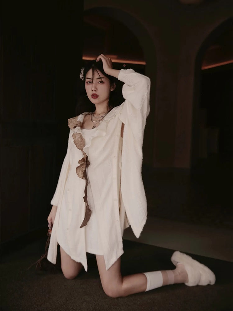Shirt&One-piece Ruffle Slim Set-up