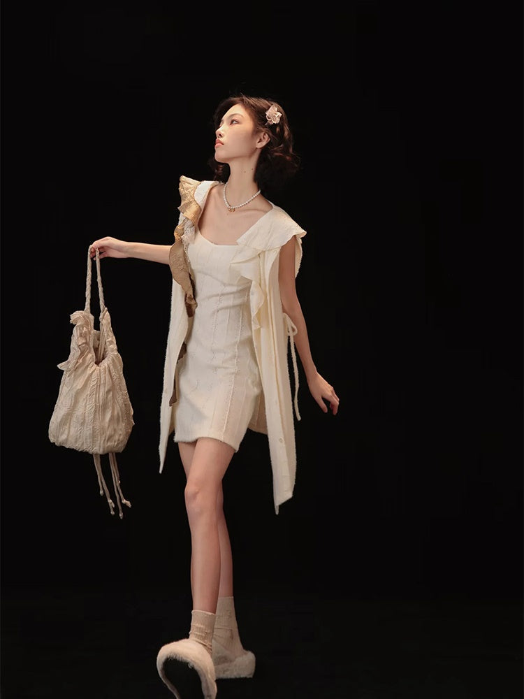 Shirt&One-piece Ruffle Slim Set-up