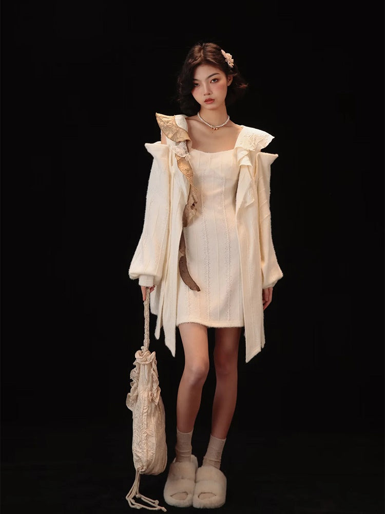 Shirt&One-piece Ruffle Slim Set-up