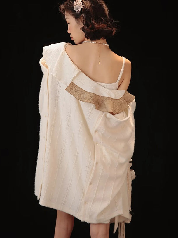 Shirt&One-piece Ruffle Slim Set-up