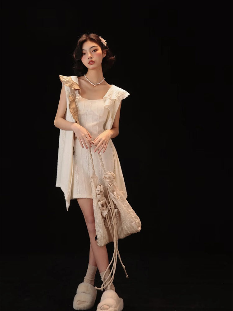 Shirt&One-piece Ruffle Slim Set-up