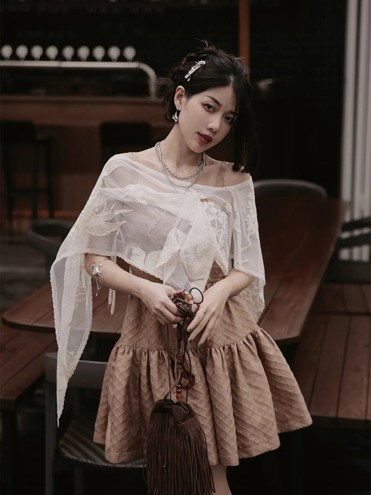 Shawl&One-piece Embroidery Fluffily Set-up