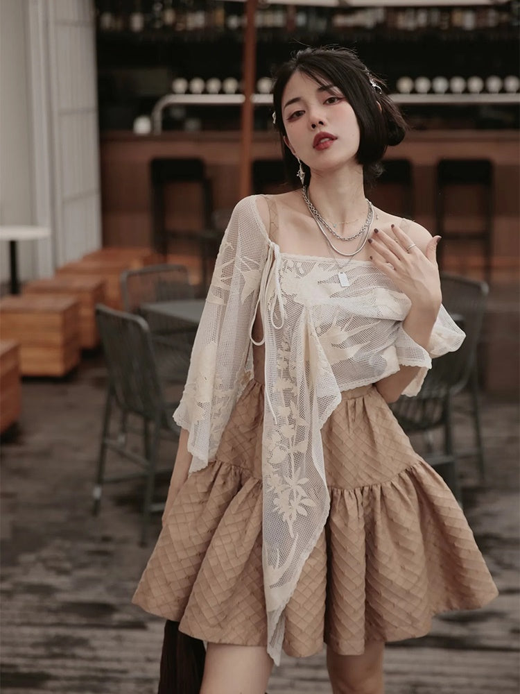 Shawl&One-piece Embroidery Fluffily Set-up