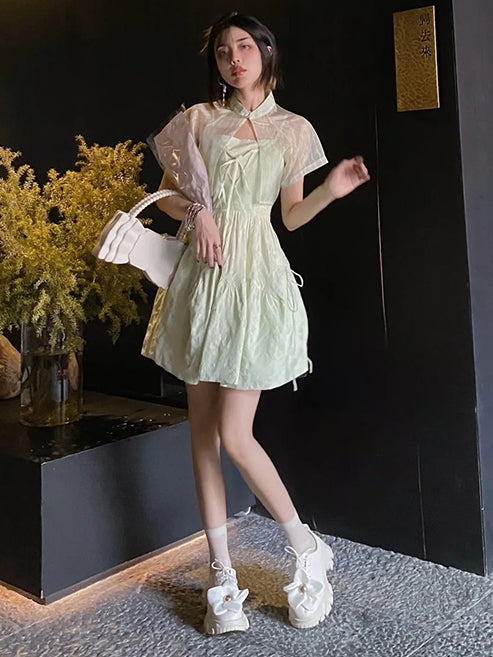 Princess Embroidery Cardigan One-piece Set-up
