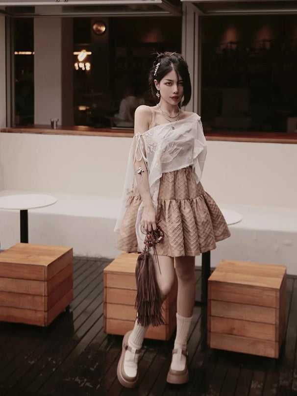 Shawl&One-piece Embroidery Fluffily Set-up