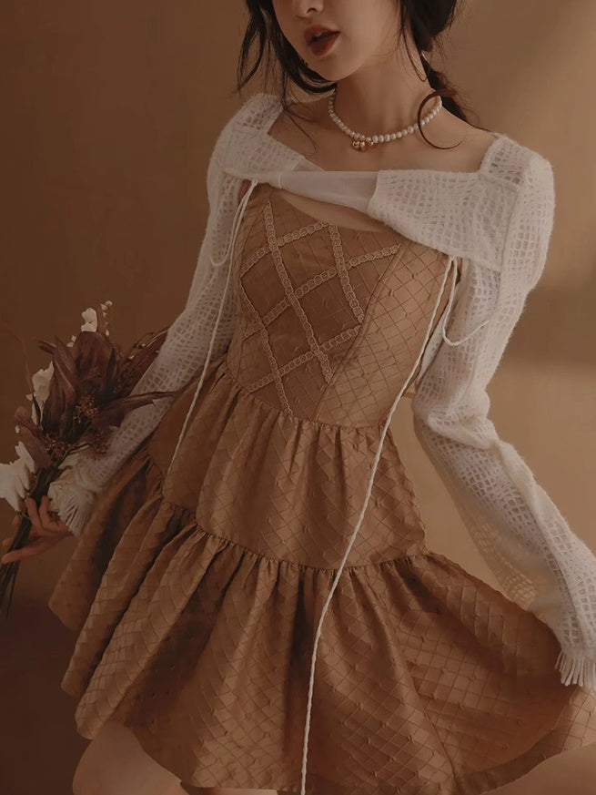 Shawl&One-piece Embroidery Fluffily Set-up