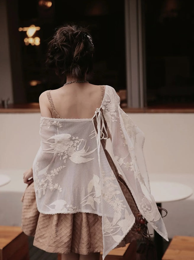 Shawl&One-piece Embroidery Fluffily Set-up