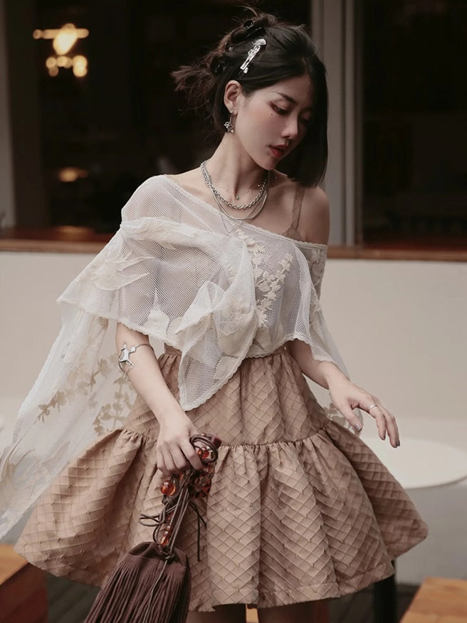 Shawl&One-piece Embroidery Fluffily Set-up